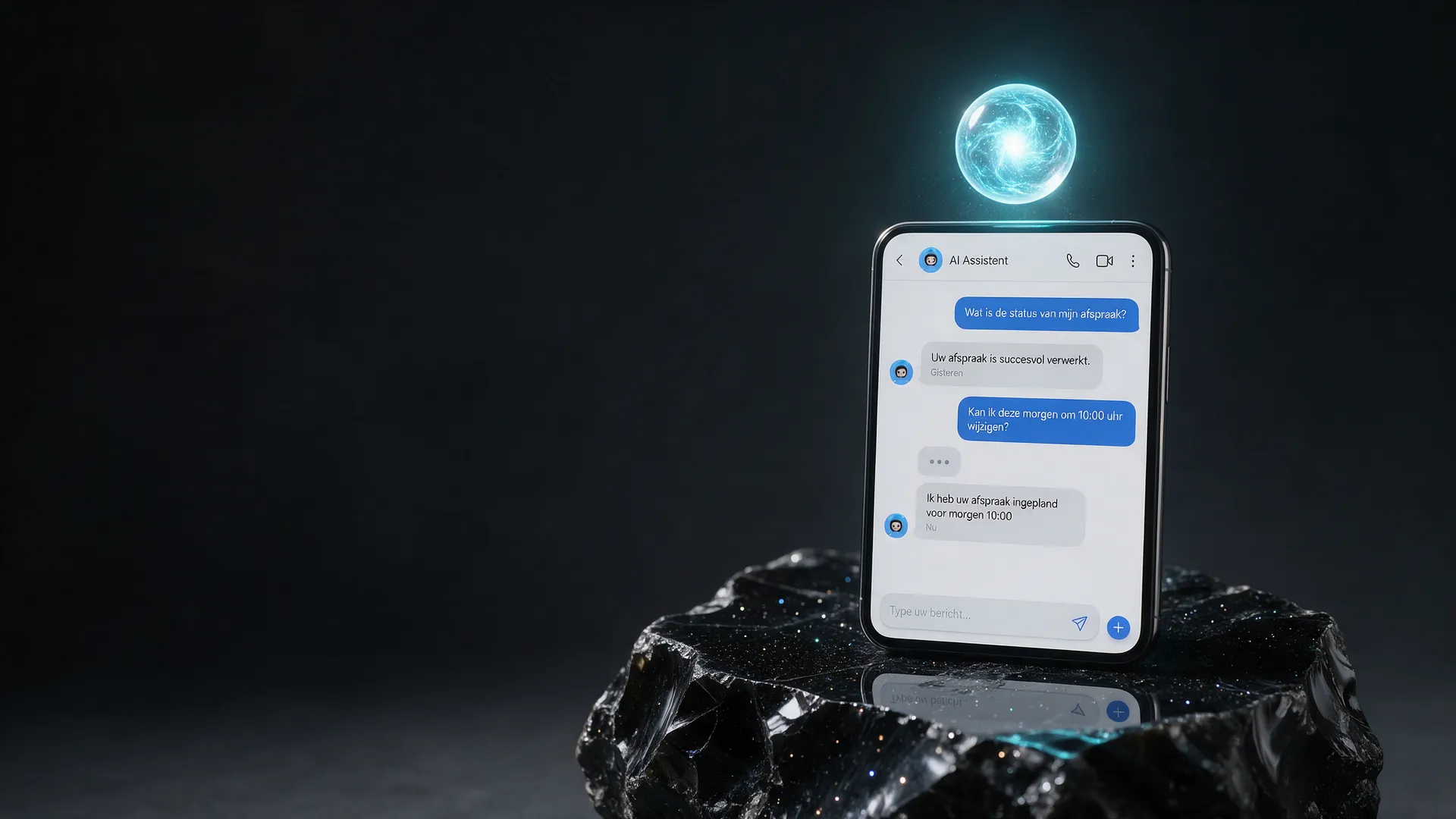AI assistant booking an appointment via chat