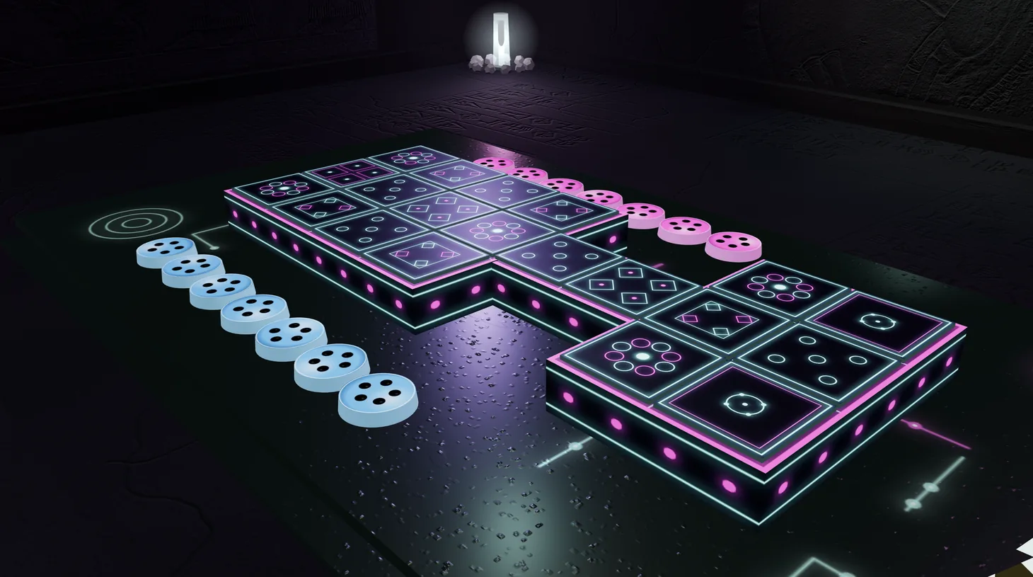 Royal Board of Ur: 3D-bord van de Royal Game of Ur in de browser